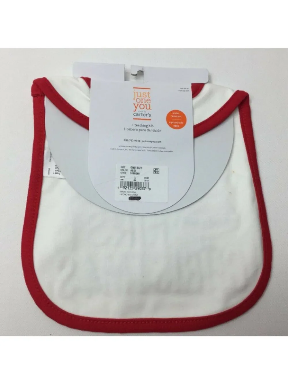 Carter's Just One You White Teething Bib My First Christmas Santa Holiday